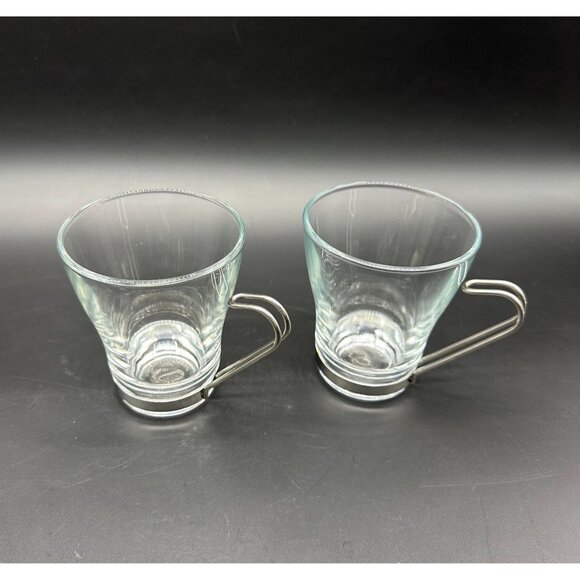 Bormioli Rocco Cappuccino Glasses Coffee Cups Espresso Vitrosax Italy Clear - Picture 1 of 10